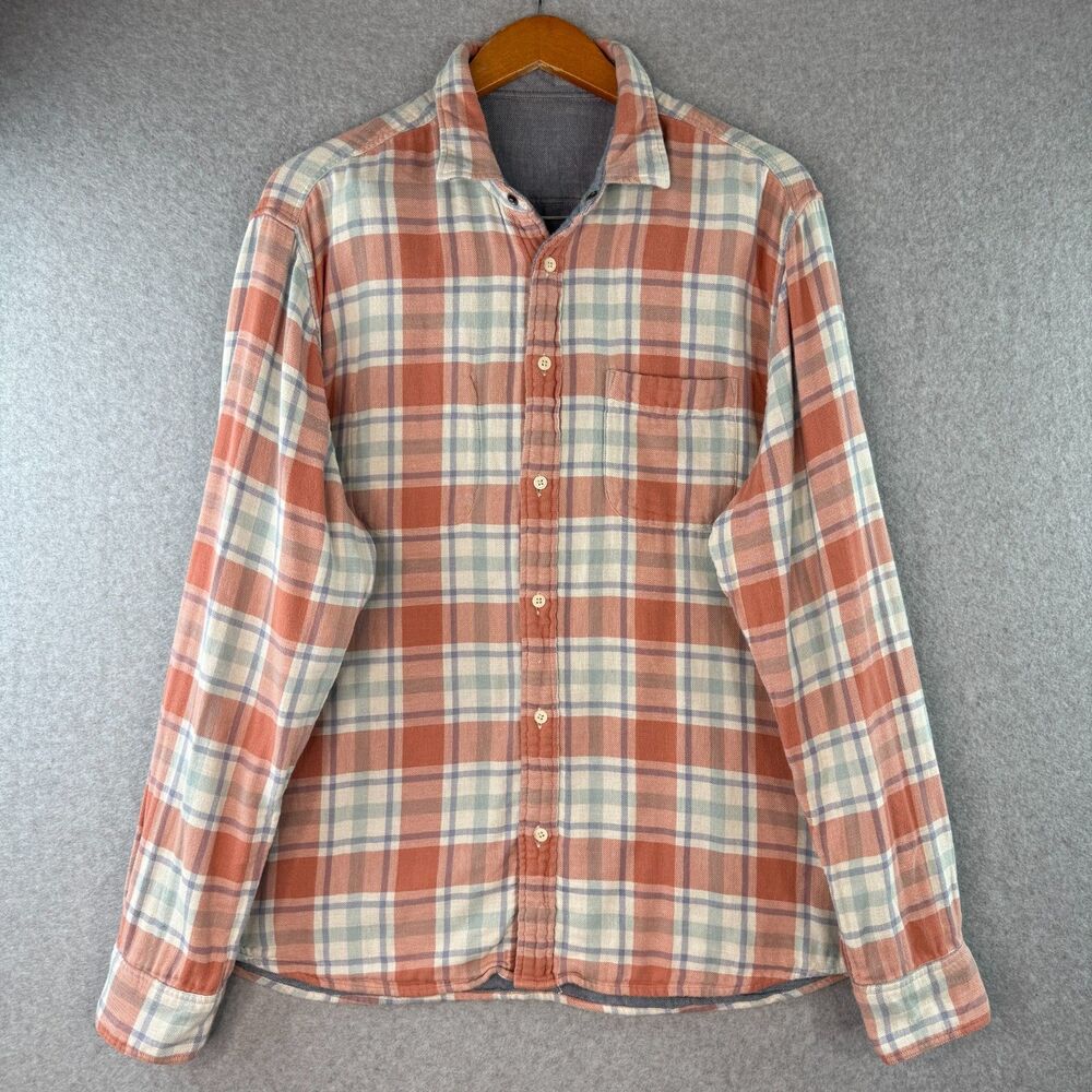 Faherty Reversible Double Cloth Flannel Chambray Long Sleeve Button Up Men M/L